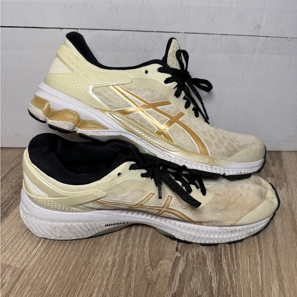 Asics Women's Gel-Kayano 26 Ivory/Gold Running Shoes Size 9 - Picture 4 of 5